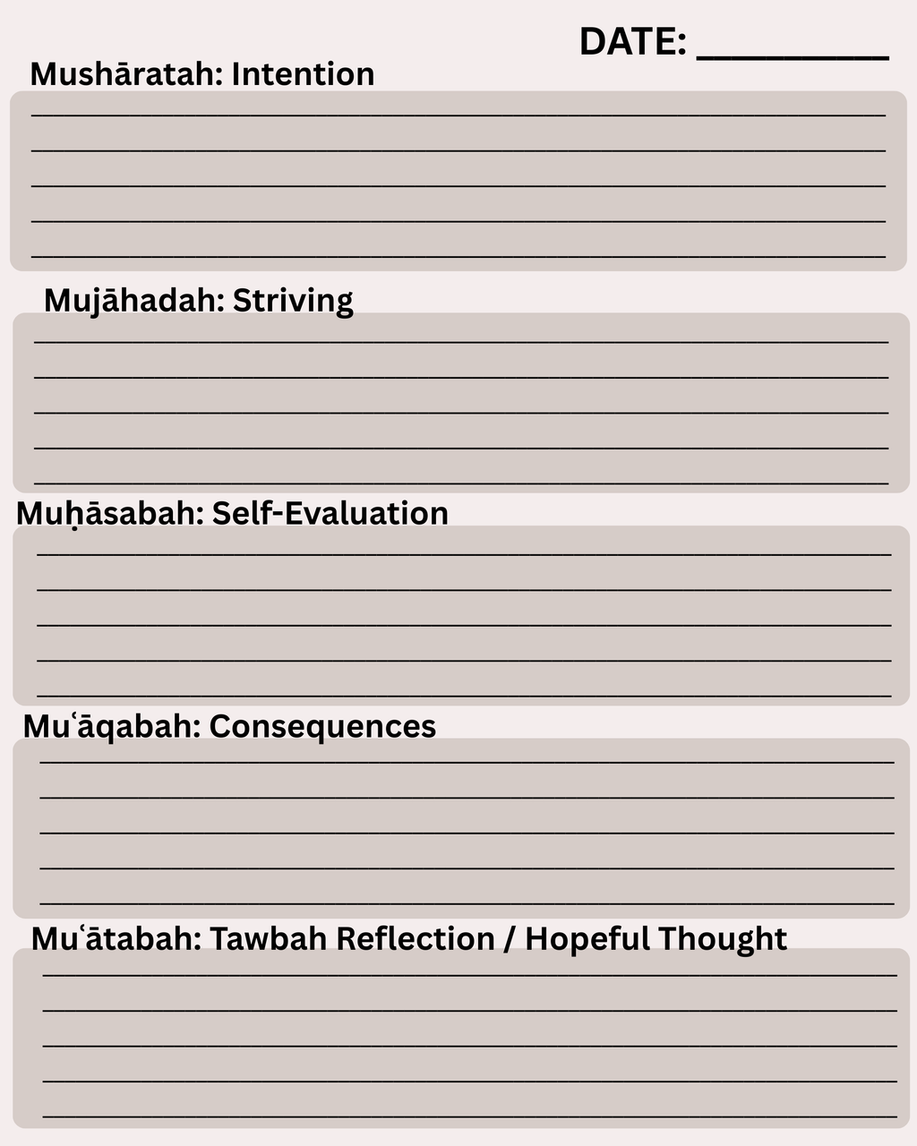 Nafs Reflection Journal