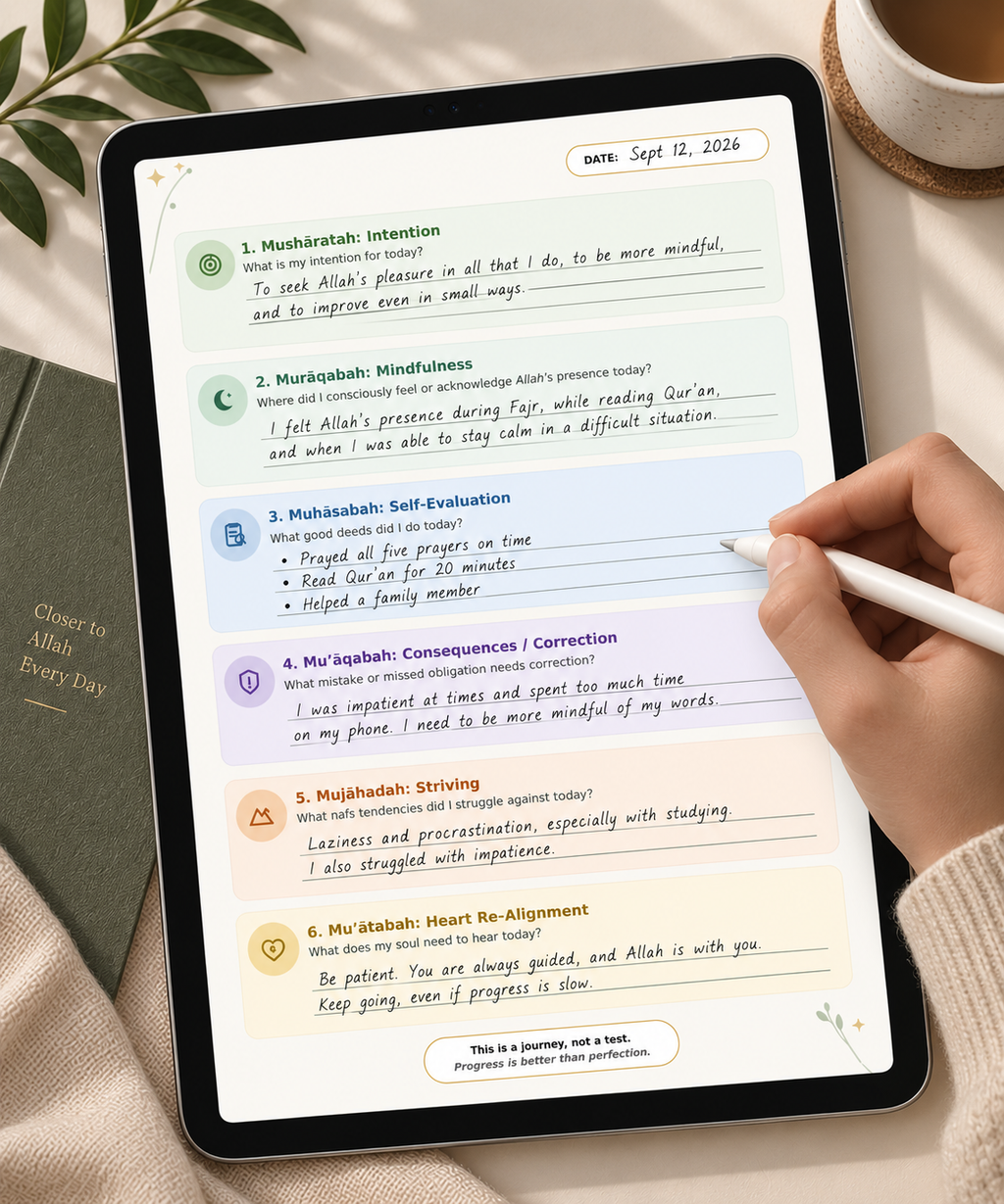 Tazkiyah al-Nafs - Guided Islamic Self-Reflection Journal for Spiritual & Personal Growth