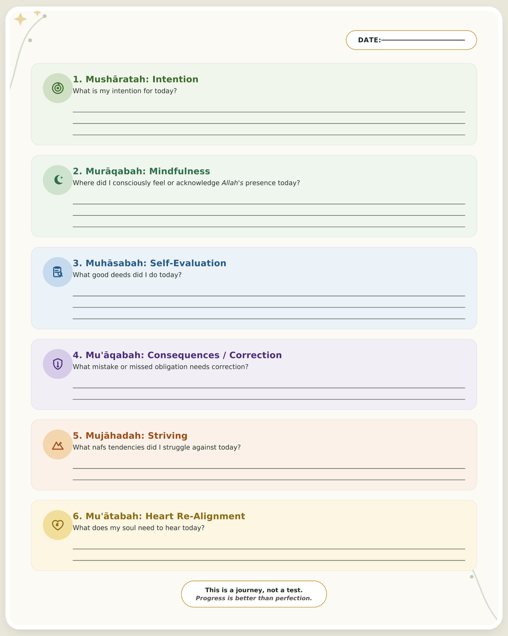 Tazkiyah al-Nafs - Guided Islamic Self-Reflection Journal for Spiritual & Personal Growth